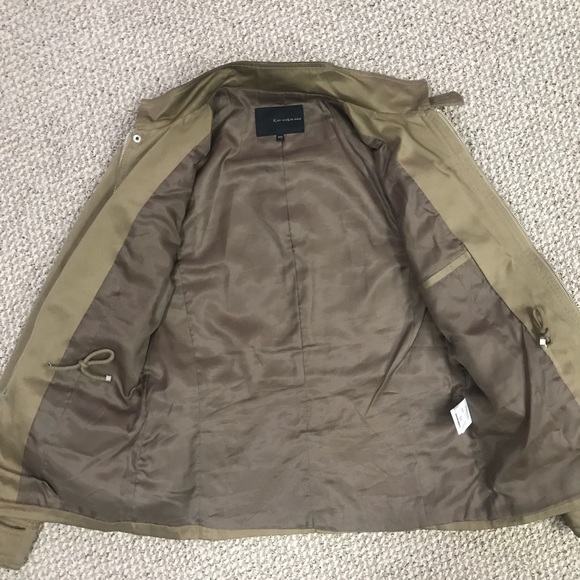 Brown Tan Military Style Zip-Up Coat Jacket - Picture 7 of 10